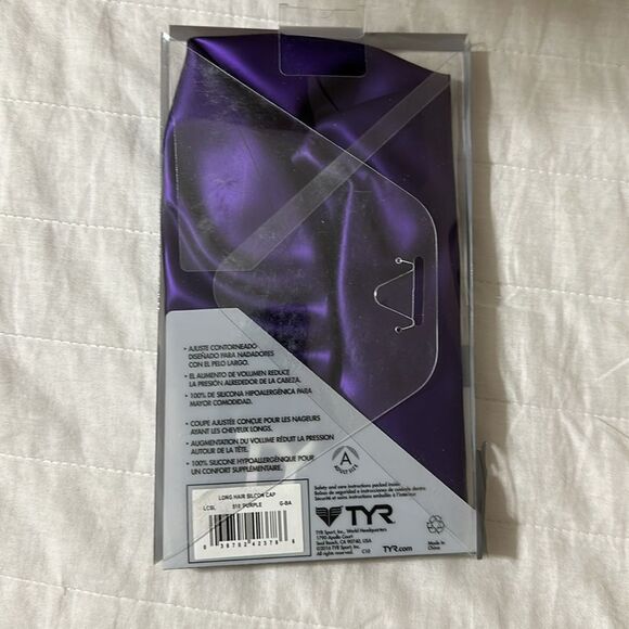 TYR Long Hair Silicone Cap 510 Purple - Picture 4 of 5